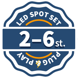 Set 2 stuks led meubelspots - dimbaar 3 watt - 340 lumen - zwart - 3000k
