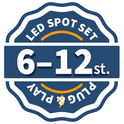 KlikAanKlikUit veranda - serre 8 stuks zwarte spots-afstandsbediening zwart