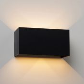 Led wandlamp - up & down - dimbaar - 12 watt - 800 lumen - zwart - 2700k