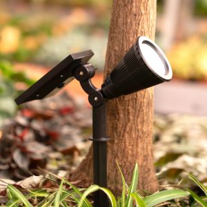 Prikspots – kantelbaar – zonne energie zwart - 2700K - IP65