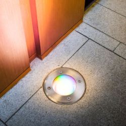Grondspot met gu10 Philips Hue white & color nikkel