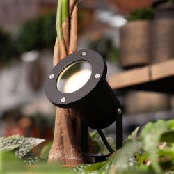 Tuin Prikspot met Philips gu10 Hue white & ambiance kantelbaar zwart IP65 