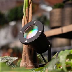 Tuin Prikspot met gu10 Philips Hue white & color kantelbaar zwart IP65 